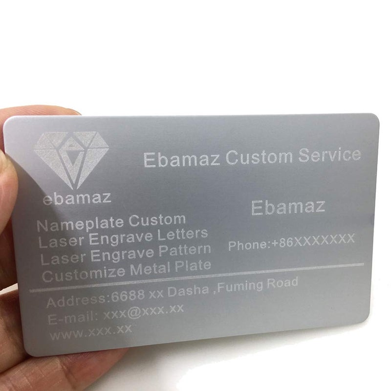 ebamaz Metal Business Cards Anodized Aluminum Plaque Plate 86X54X0.8mm (Silver,Blank,10PCS) - Image 5
